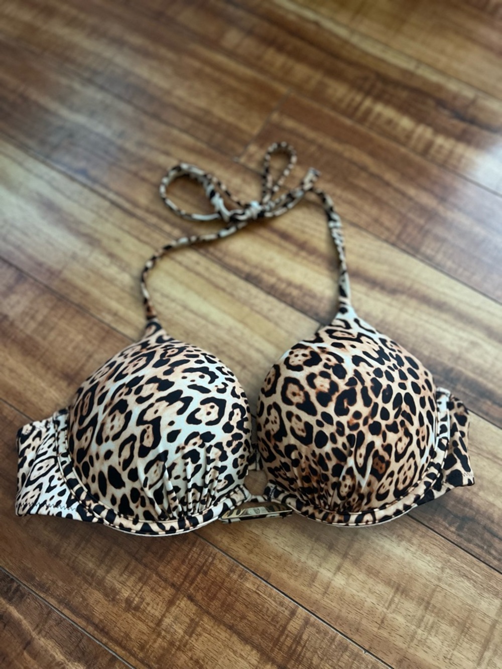 Leopard Print Push-Up Swim Top